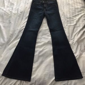Dark indigo wide leg jeans